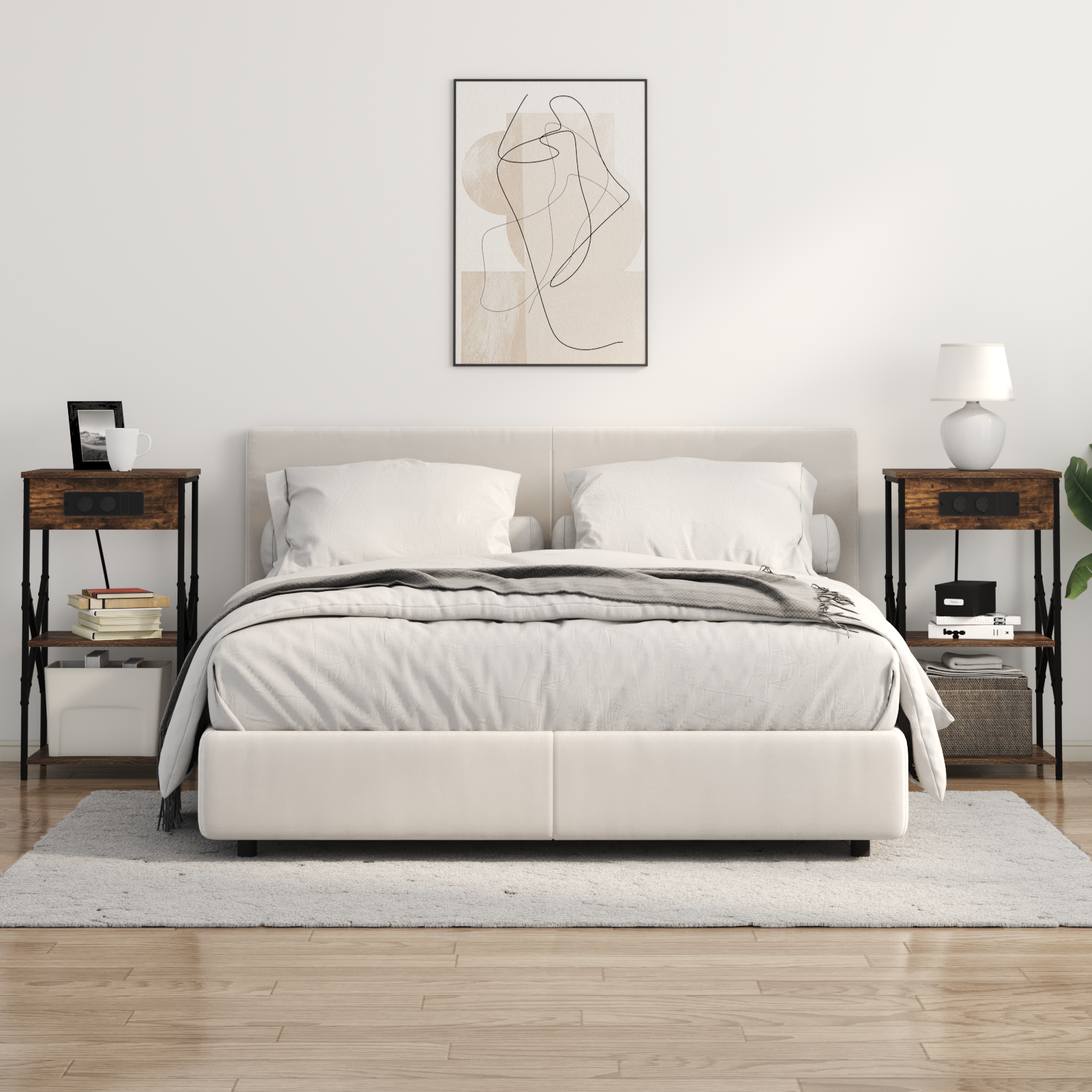 vidaXL Dulap de noapte Stejar afumat 41 x 31 x 76 cm Lemn compozit