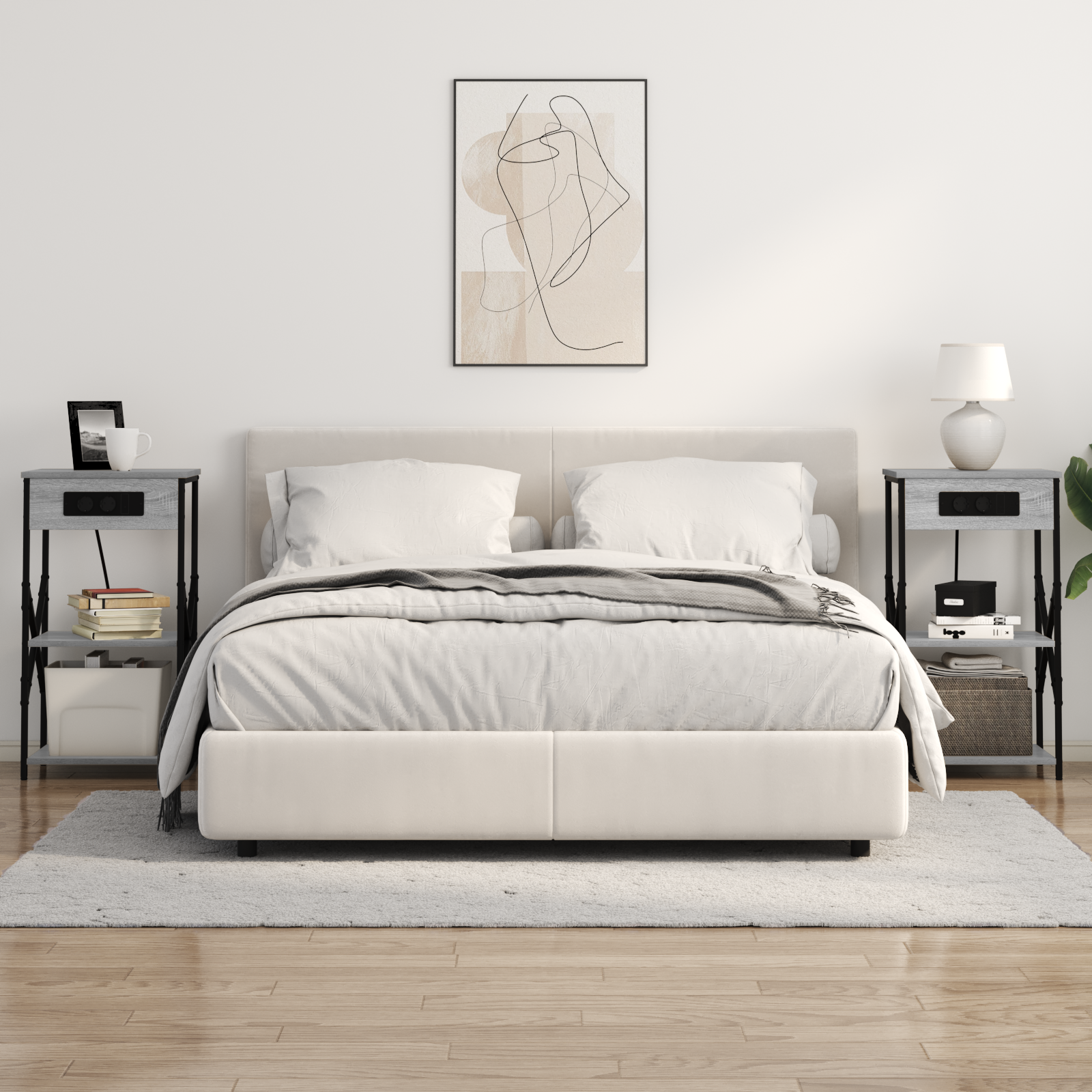 vidaXL Dulap de noapte sonoma gri 41 x 31 x 76 cm Lemn compozit vidaXL Dulap de noapte sonoma gri 41 x 31 x 76 cm Lemn compozit