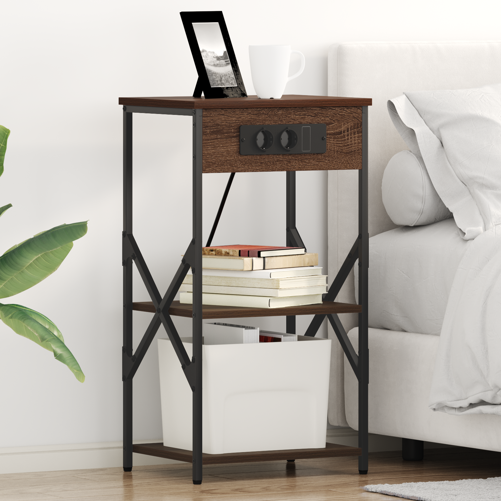 vidaXL Dulap de noapte Stejar brun 41 x 31 x 76 cm Lemn compozit vidaXL Dulap de noapte Stejar brun 41 x 31 x 76 cm Lemn compozit