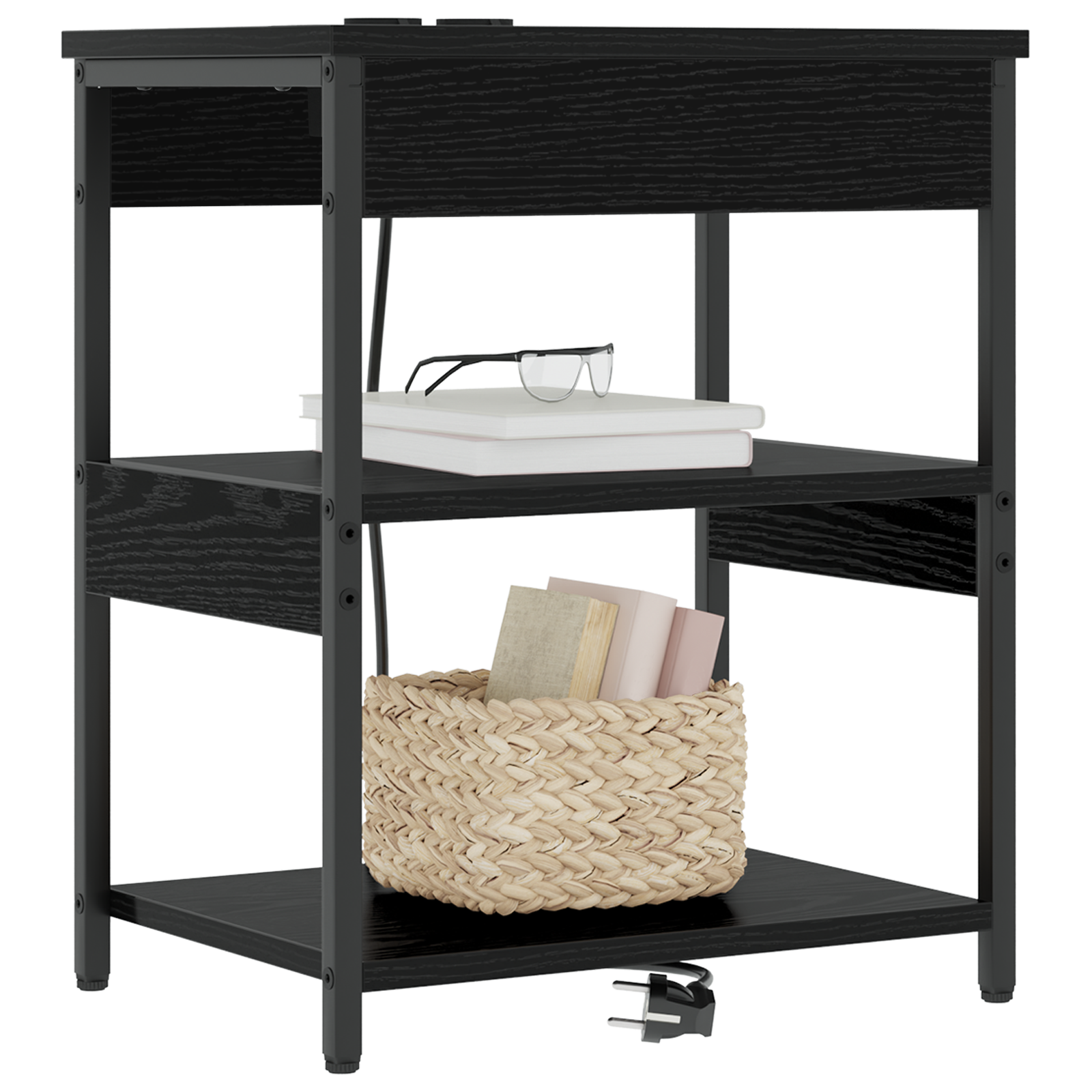 vidaXL Dulap de noapte Stejar negru 41 x 31 x 51 cm Lemn compozit vidaXL Dulap de noapte Stejar negru 41 x 31 x 51 cm Lemn compozit