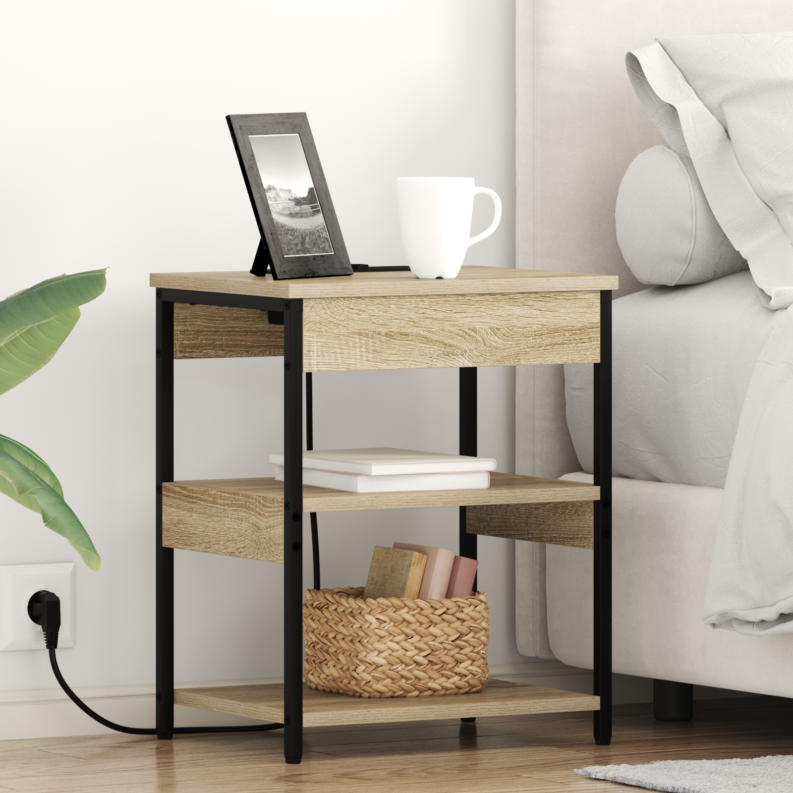 vidaXL Dulap de noapte Stejar sonoma 41 x 31 x 51 cm Lemn compozit vidaXL Dulap de noapte Stejar sonoma 41 x 31 x 51 cm Lemn compozit