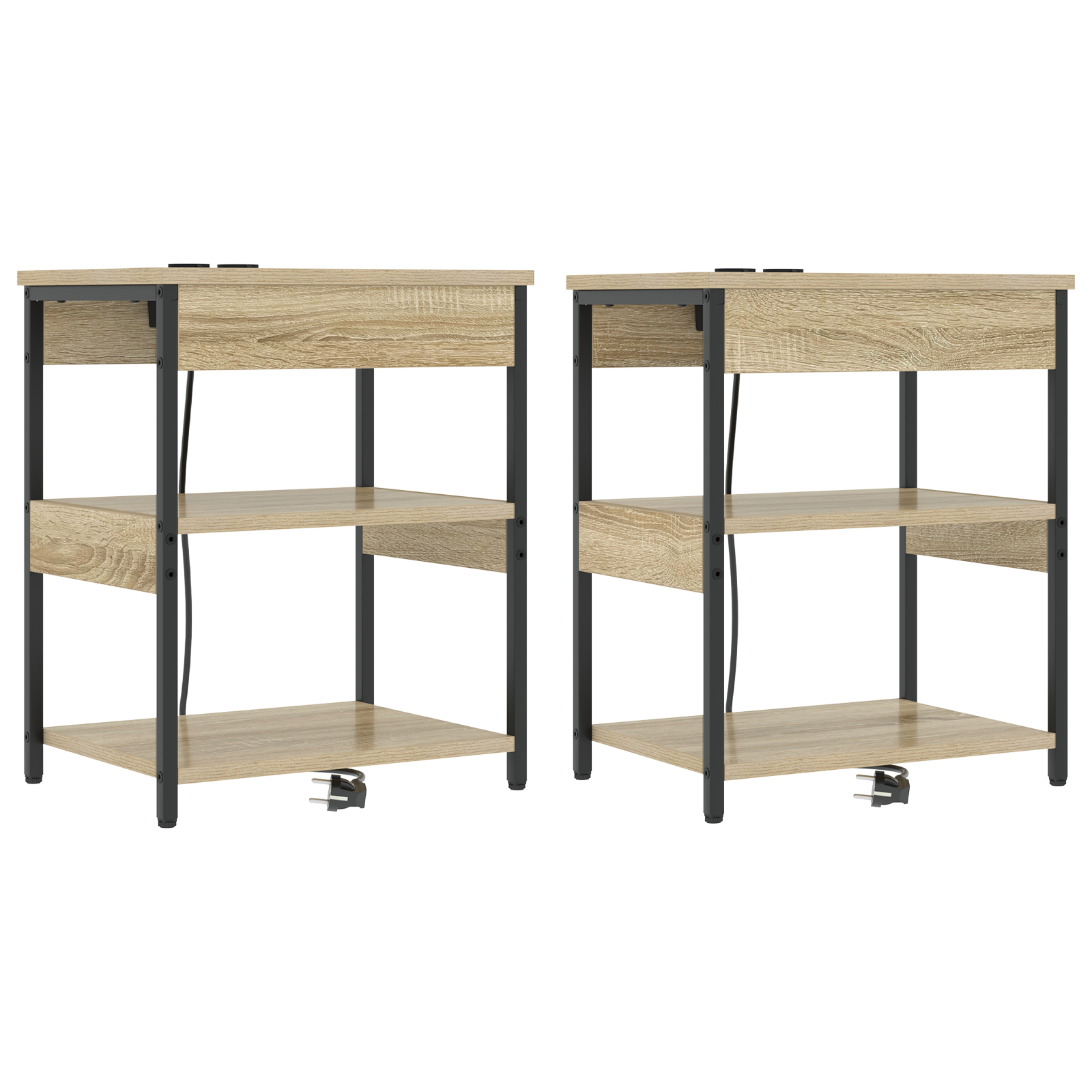 vidaXL Noptiere 2 pcs Stejar sonoma 41 x 31 x 51 cm Lemn compozit