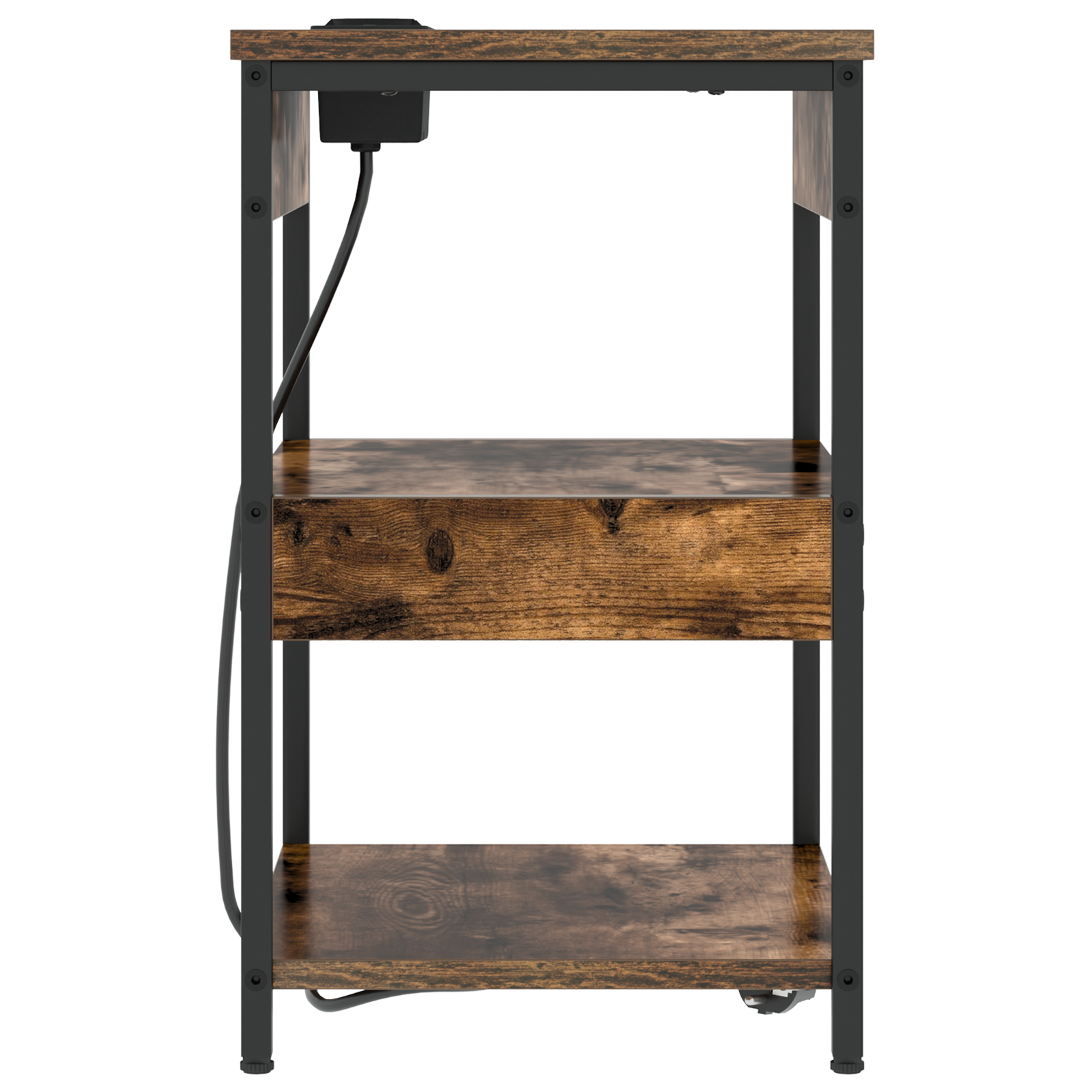 vidaXL Dulap de noapte Stejar afumat 41 x 31 x 51 cm Lemn compozit