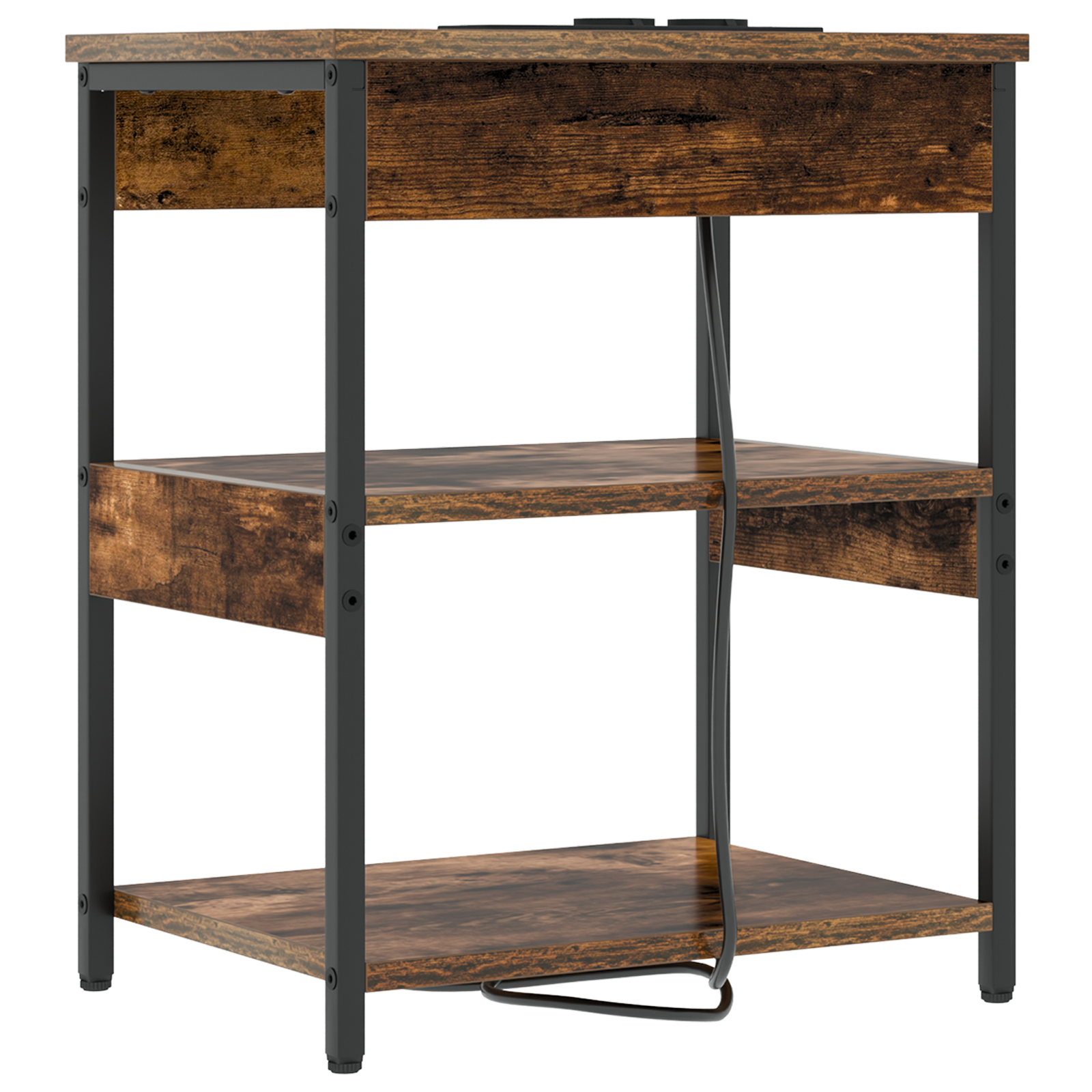 vidaXL Dulap de noapte Stejar afumat 41 x 31 x 51 cm Lemn compozit