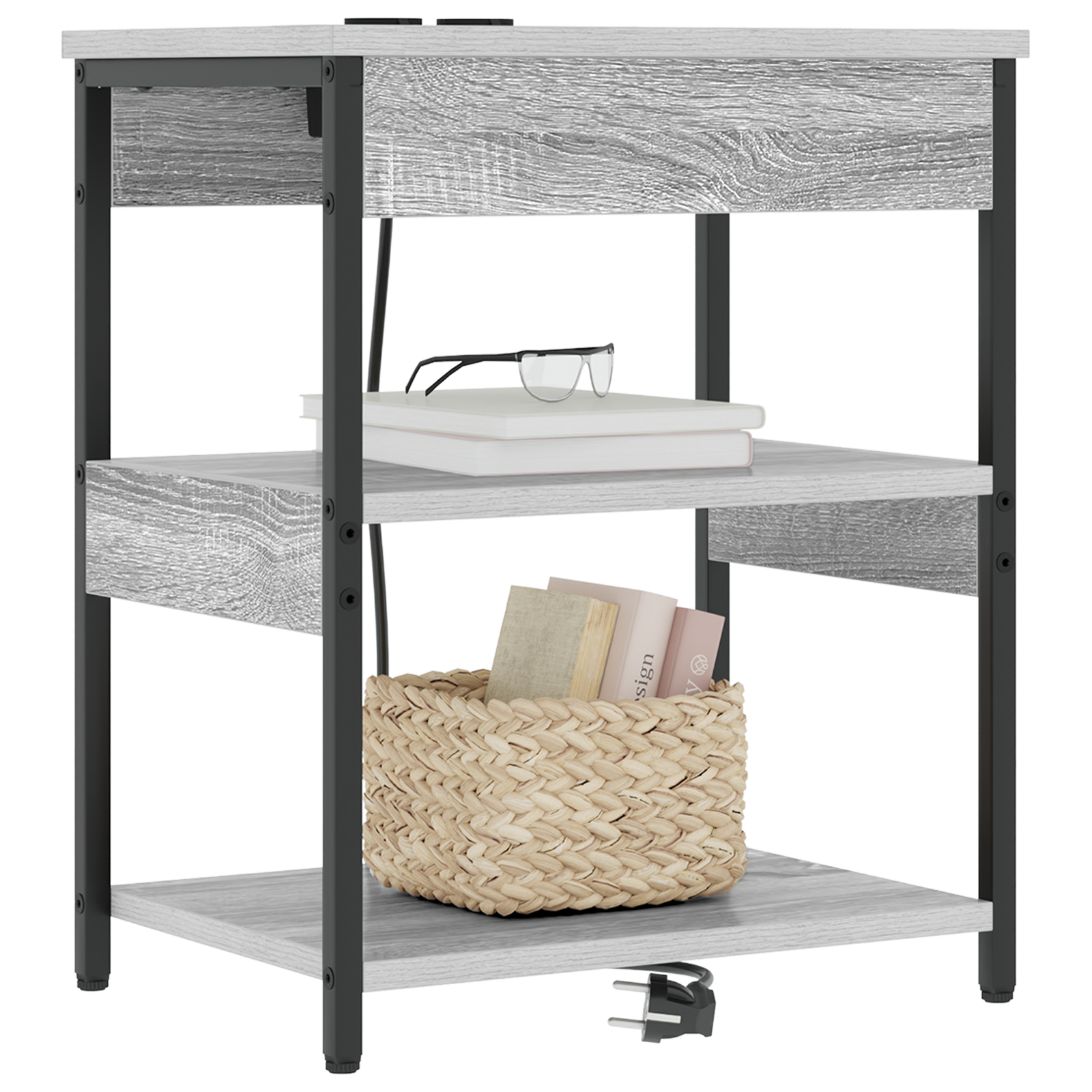 vidaXL Dulap de noapte sonoma gri 41 x 31 x 51 cm Lemn compozit vidaXL Dulap de noapte sonoma gri 41 x 31 x 51 cm Lemn compozit