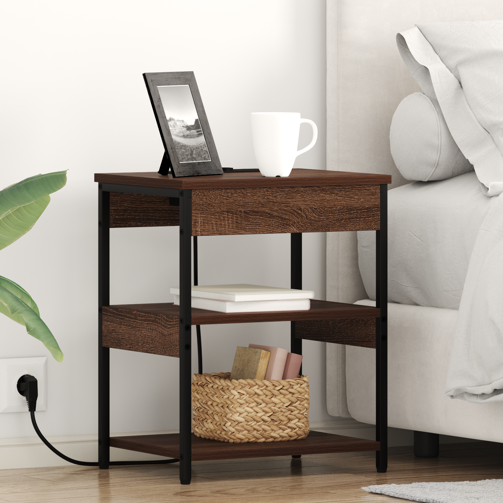 vidaXL Dulap de noapte Stejar brun 41 x 31 x 51 cm Lemn compozit vidaXL Dulap de noapte Stejar brun 41 x 31 x 51 cm Lemn compozit