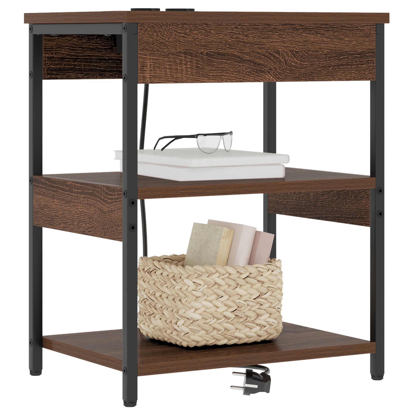 vidaXL Noptiere 2 pcs Stejar brun 41 x 31 x 51 cm Lemn compozit