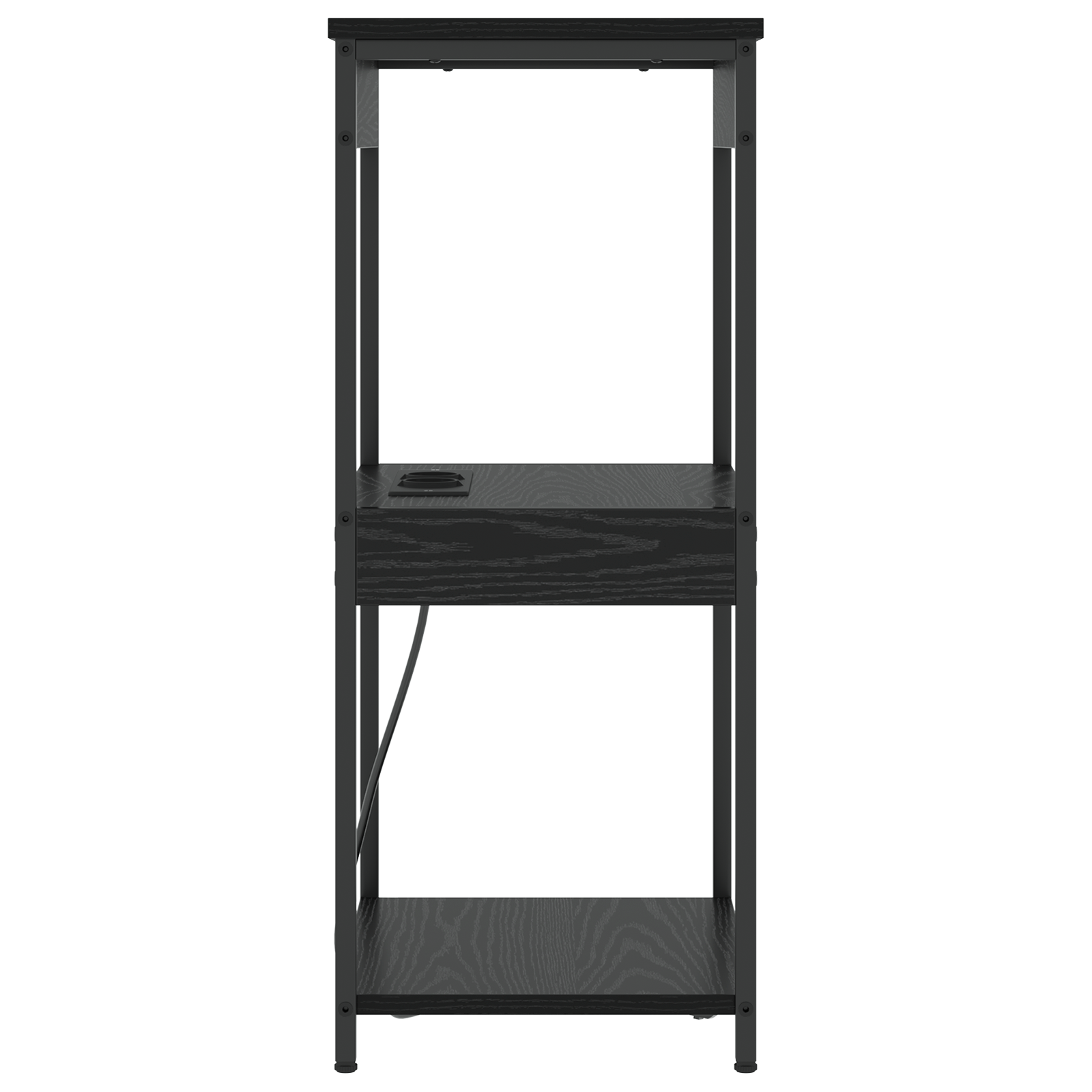 vidaXL Cabinet de noptiere cu stație de încărcare cu raft Stejar negru