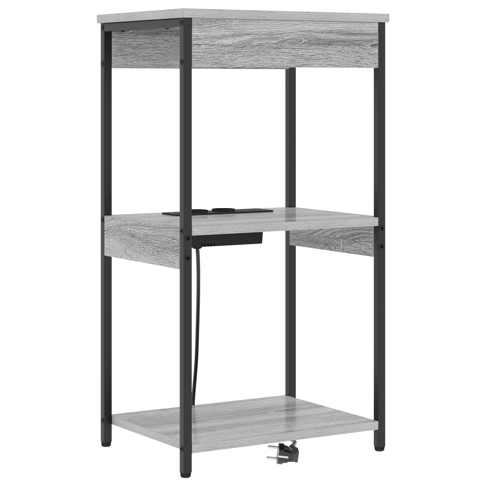 vidaXL Cabinet de noptiere cu stație de încărcare cu raft sonoma gri vidaXL Cabinet de noptiere cu stație de încărcare cu raft sonoma gri