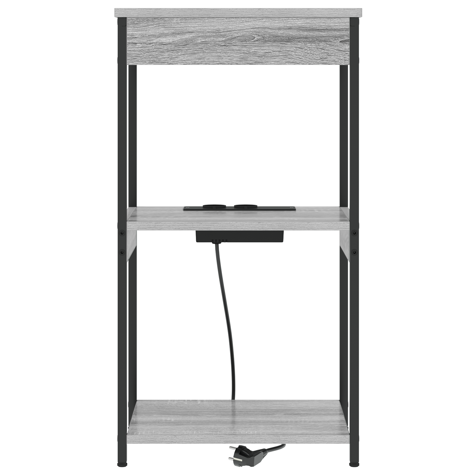 vidaXL Cabinet de noptiere cu stație de încărcare cu raft sonoma gri vidaXL Cabinet de noptiere cu stație de încărcare cu raft sonoma gri