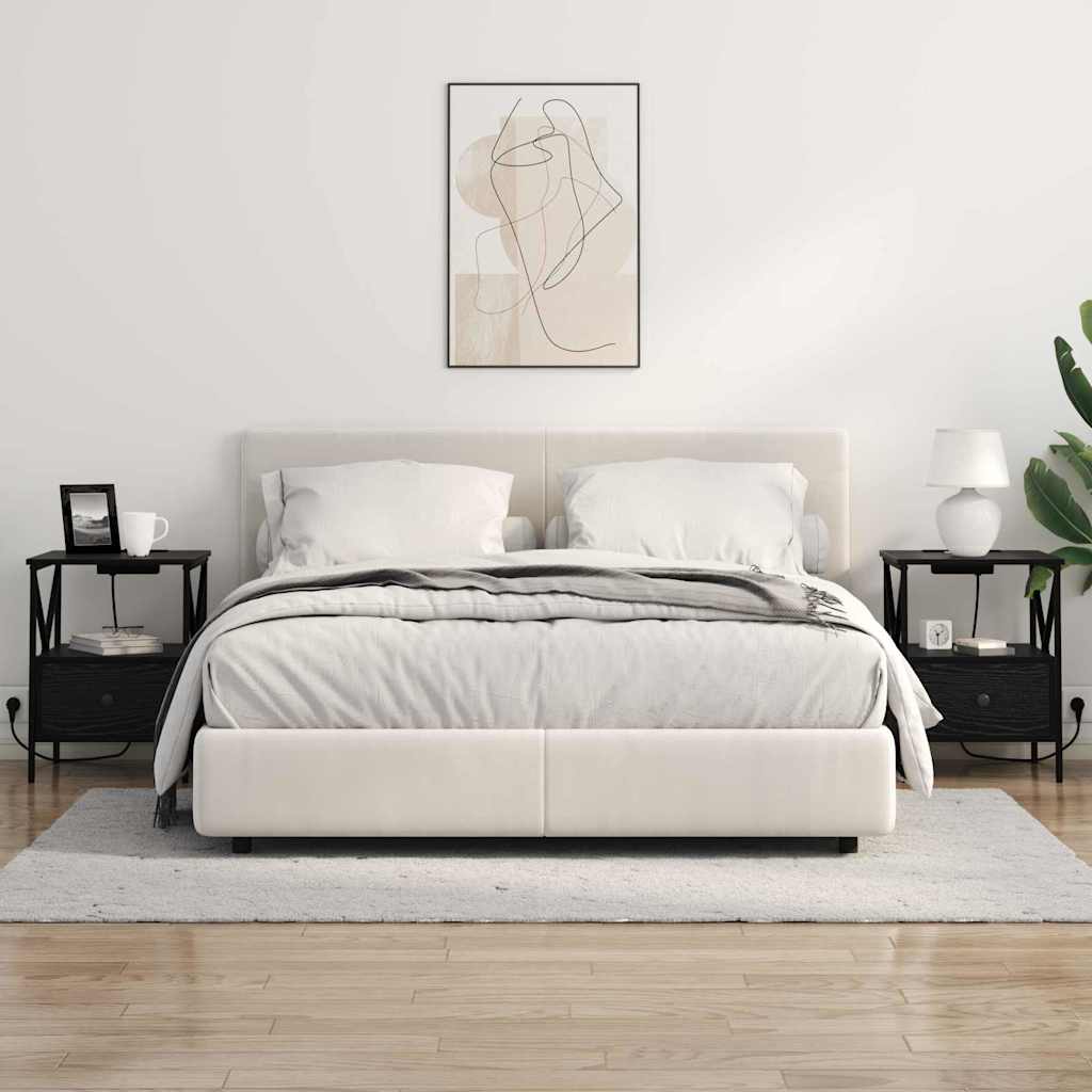 vidaXL Dulap de noapte Stejar negru 41.5 x 40.5 x 55 cm Lemn compozit