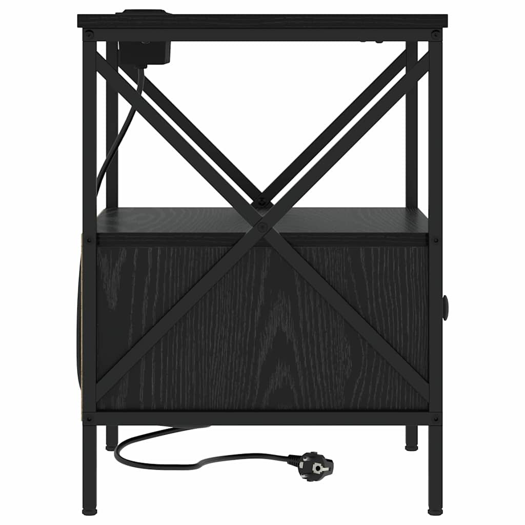 vidaXL Dulap de noapte Stejar negru 41.5 x 40.5 x 55 cm Lemn compozit
