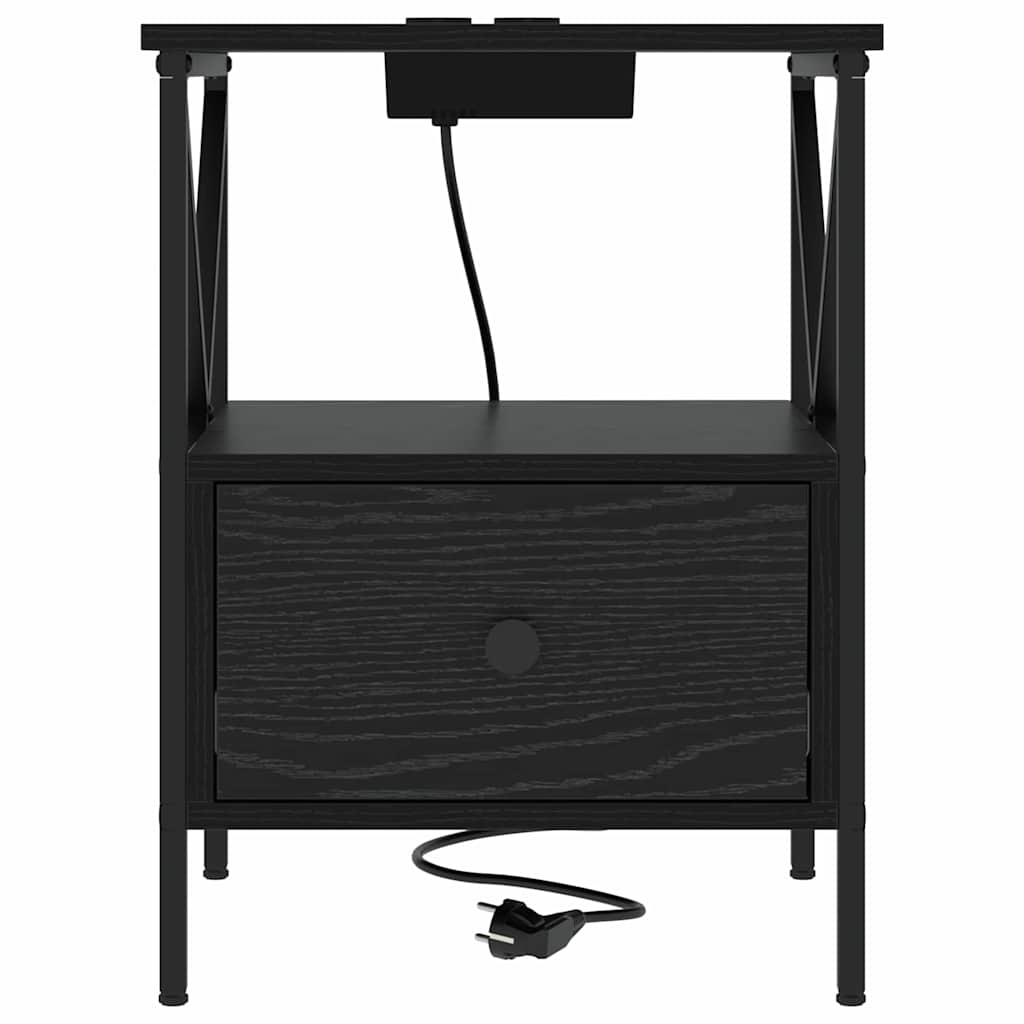 vidaXL Dulap de noapte 2 pcs Stejar negru 41.5 x 40.5 x 55 cm vidaXL Dulap de noapte 2 pcs Stejar negru 41.5 x 40.5 x 55 cm