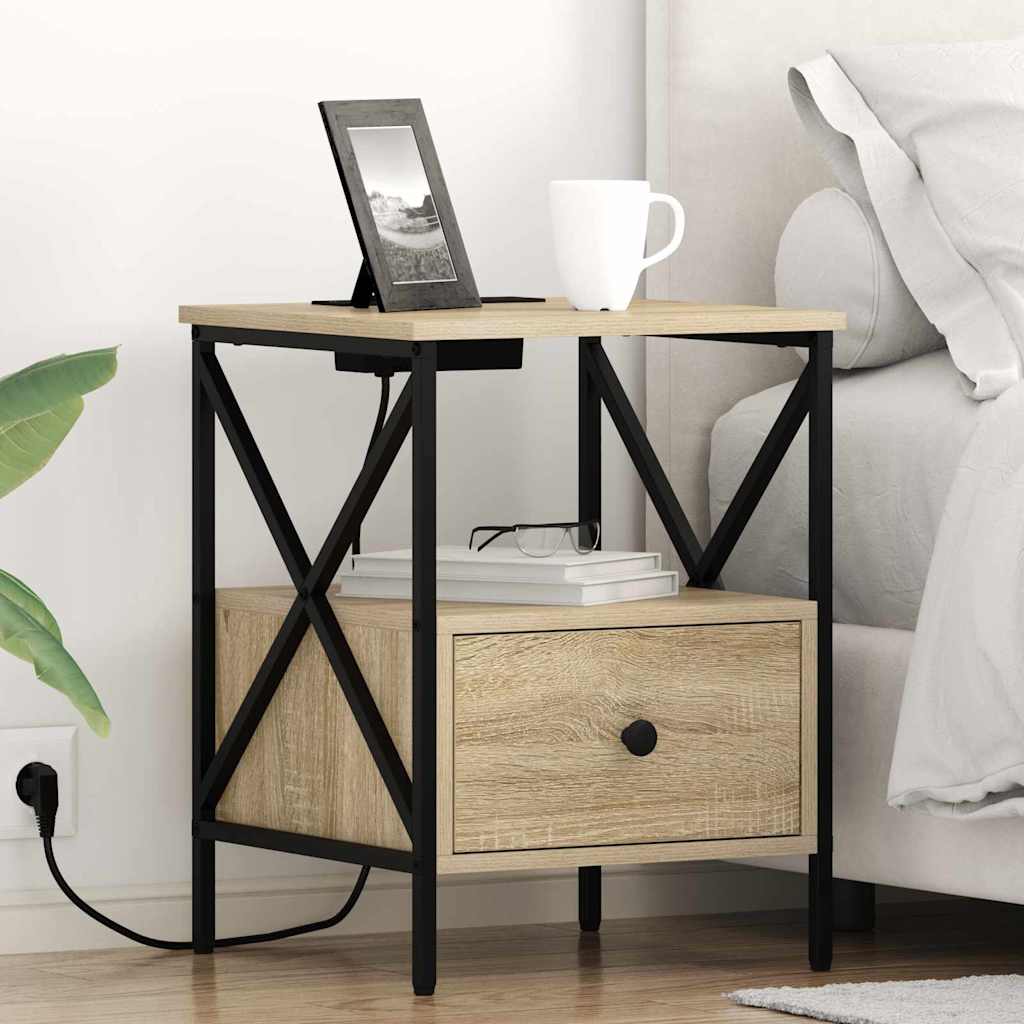 vidaXL Dulap de noapte Stejar sonoma 41.5 x 40.5 x 55 cm Lemn compozit vidaXL Dulap de noapte Stejar sonoma 41.5 x 40.5 x 55 cm Lemn compozit