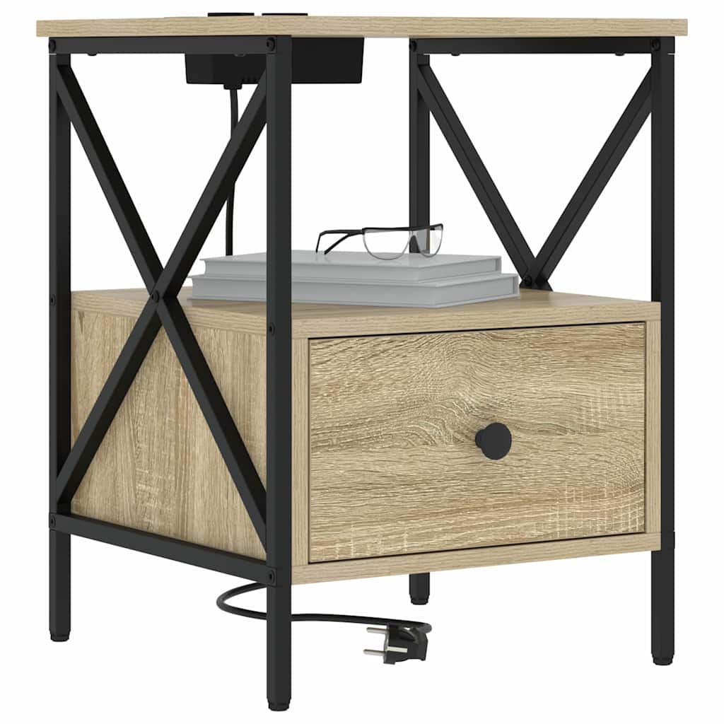 vidaXL Dulap de noapte 2 pcs Stejar sonoma 41.5 x 40.5 x 55 cm