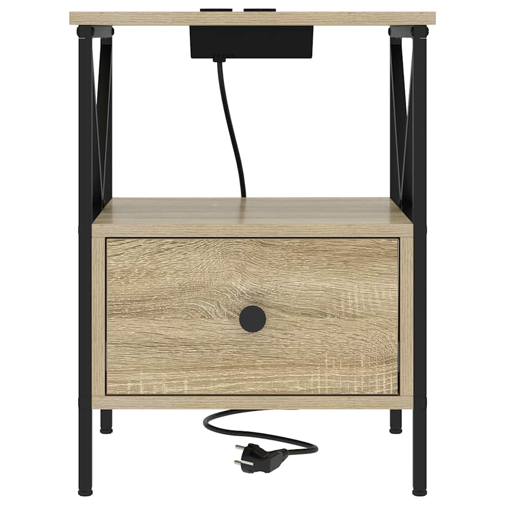 vidaXL Dulap de noapte 2 pcs Stejar sonoma 41.5 x 40.5 x 55 cm