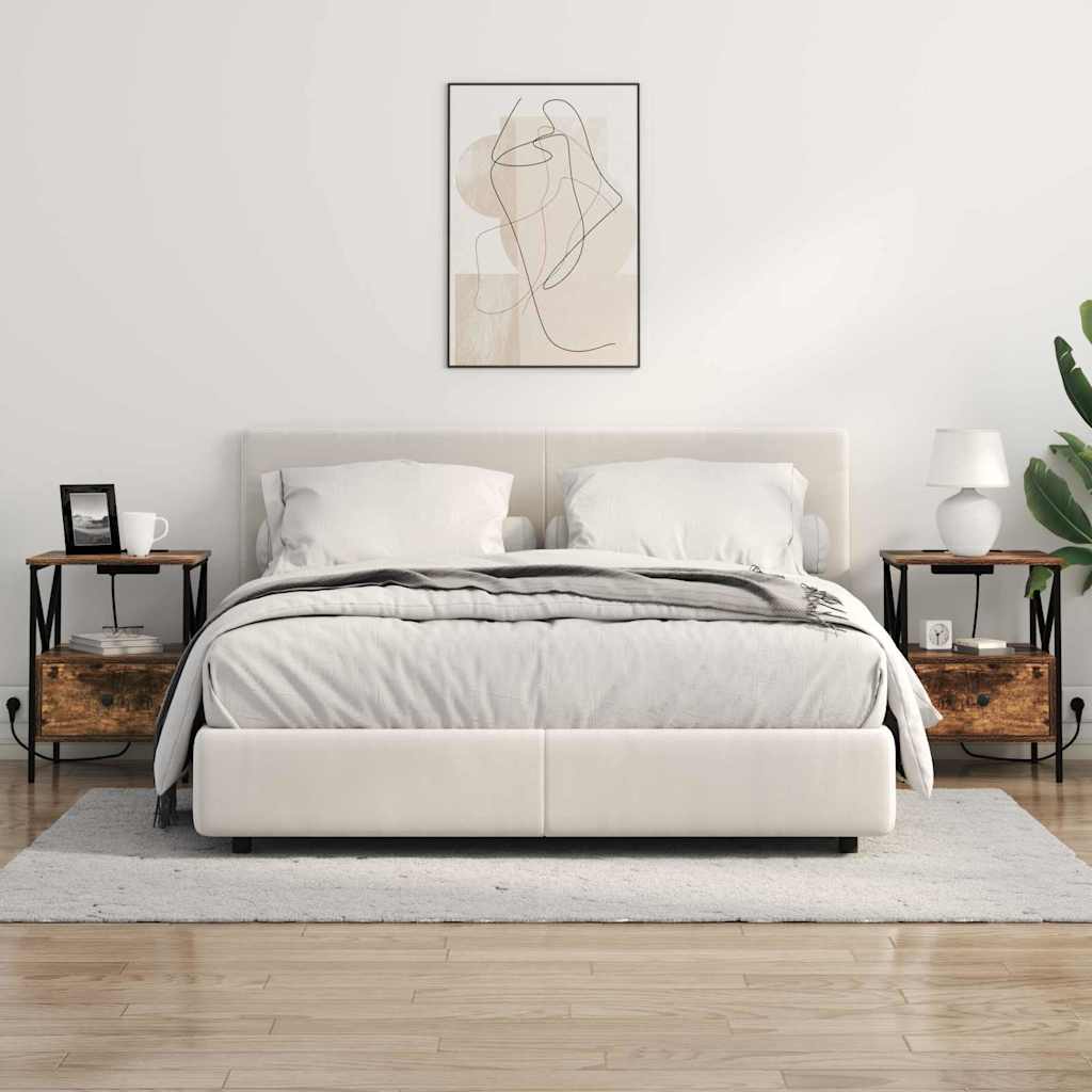 vidaXL Dulap de noapte 2 pcs Stejar afumat 41.5 x 40.5 x 55 cm vidaXL Dulap de noapte 2 pcs Stejar afumat 41.5 x 40.5 x 55 cm