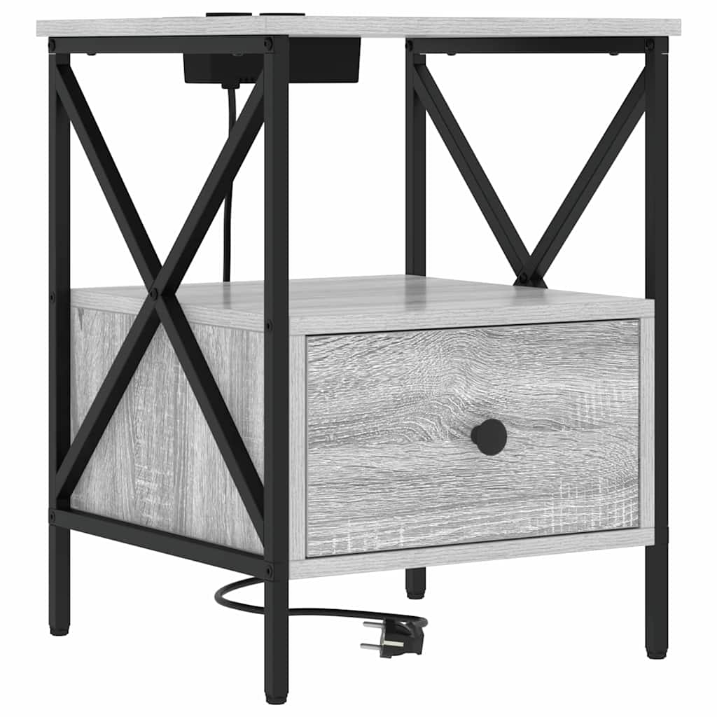 vidaXL Dulap de noapte sonoma gri 41.5 x 40.5 x 55 cm Lemn compozit vidaXL Dulap de noapte sonoma gri 41.5 x 40.5 x 55 cm Lemn compozit