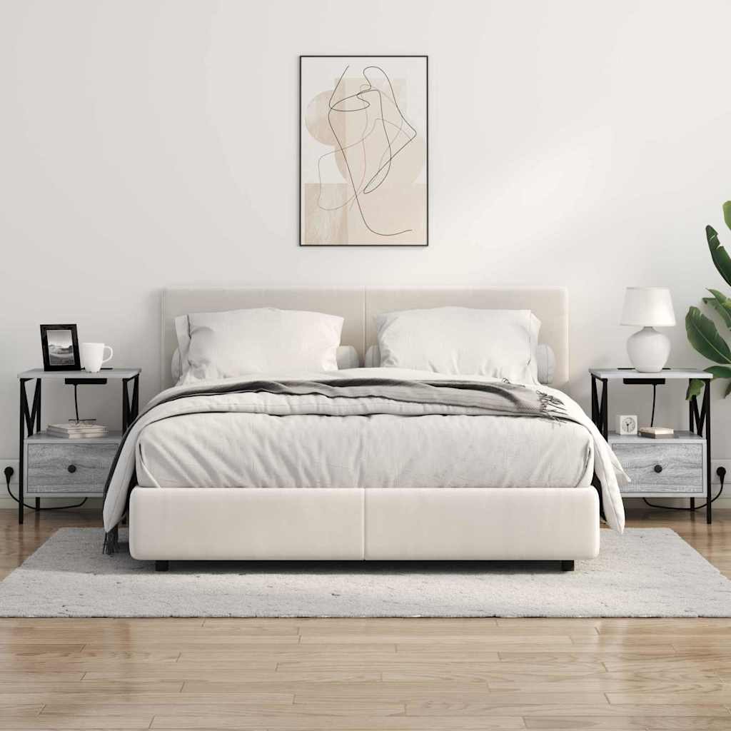 vidaXL Dulap de noapte sonoma gri 41.5 x 40.5 x 55 cm Lemn compozit vidaXL Dulap de noapte sonoma gri 41.5 x 40.5 x 55 cm Lemn compozit