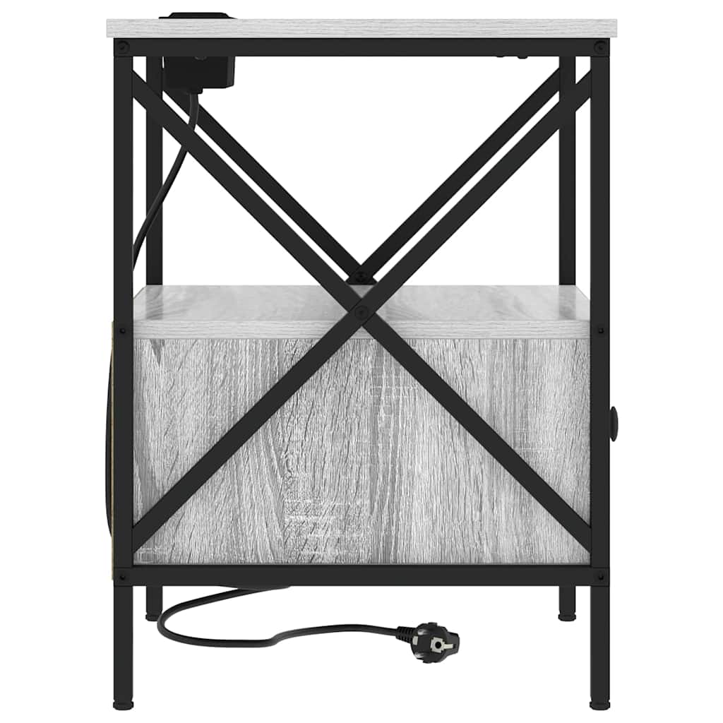 vidaXL Dulap de noapte sonoma gri 41.5 x 40.5 x 55 cm Lemn compozit vidaXL Dulap de noapte sonoma gri 41.5 x 40.5 x 55 cm Lemn compozit