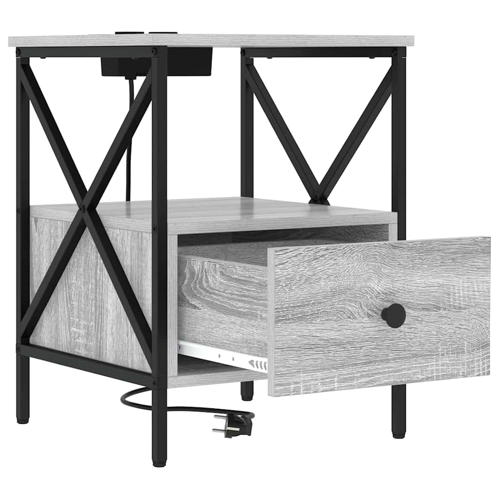 vidaXL Dulap de noapte cu sertar 2 pcs sonoma gri 41.5 x 40.5 x 55 cm vidaXL Dulap de noapte cu sertar 2 pcs sonoma gri 41.5 x 40.5 x 55 cm