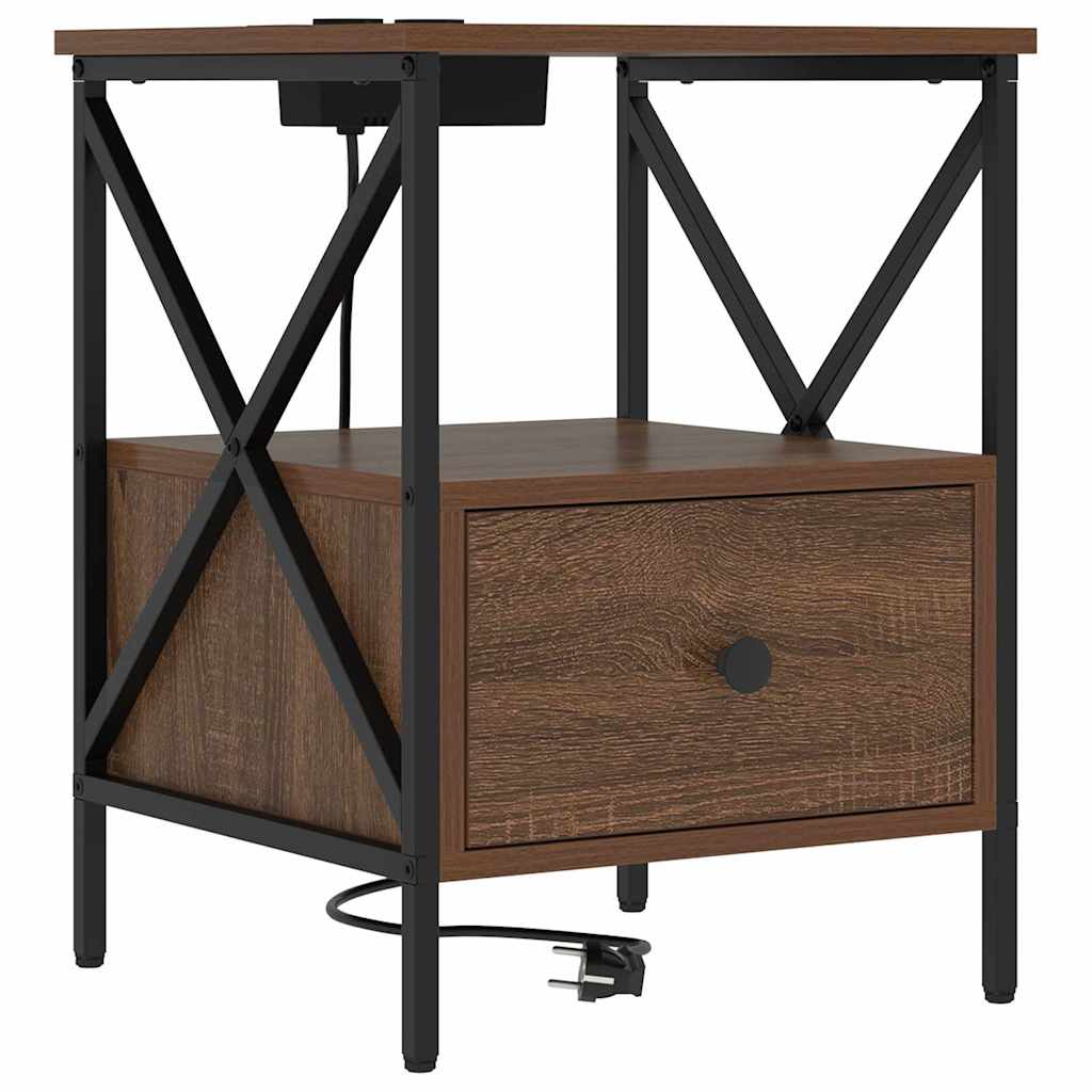 vidaXL Dulap de noapte Stejar brun 41.5 x 40.5 x 55 cm Lemn compozit vidaXL Dulap de noapte Stejar brun 41.5 x 40.5 x 55 cm Lemn compozit