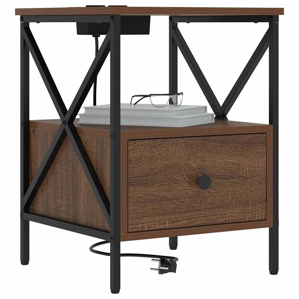 vidaXL Dulap de noapte Stejar brun 41.5 x 40.5 x 55 cm Lemn compozit vidaXL Dulap de noapte Stejar brun 41.5 x 40.5 x 55 cm Lemn compozit