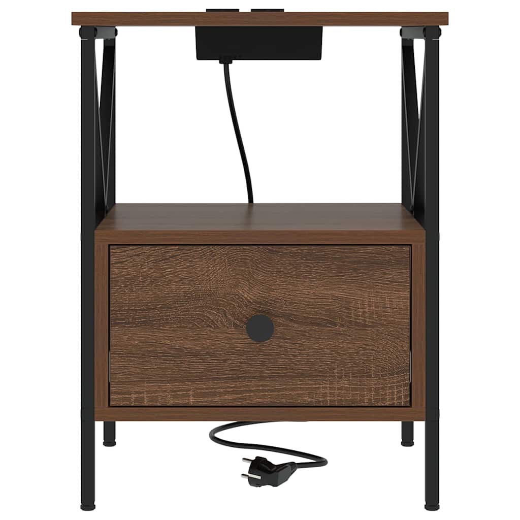 vidaXL Dulap de noapte Stejar brun 41.5 x 40.5 x 55 cm Lemn compozit vidaXL Dulap de noapte Stejar brun 41.5 x 40.5 x 55 cm Lemn compozit