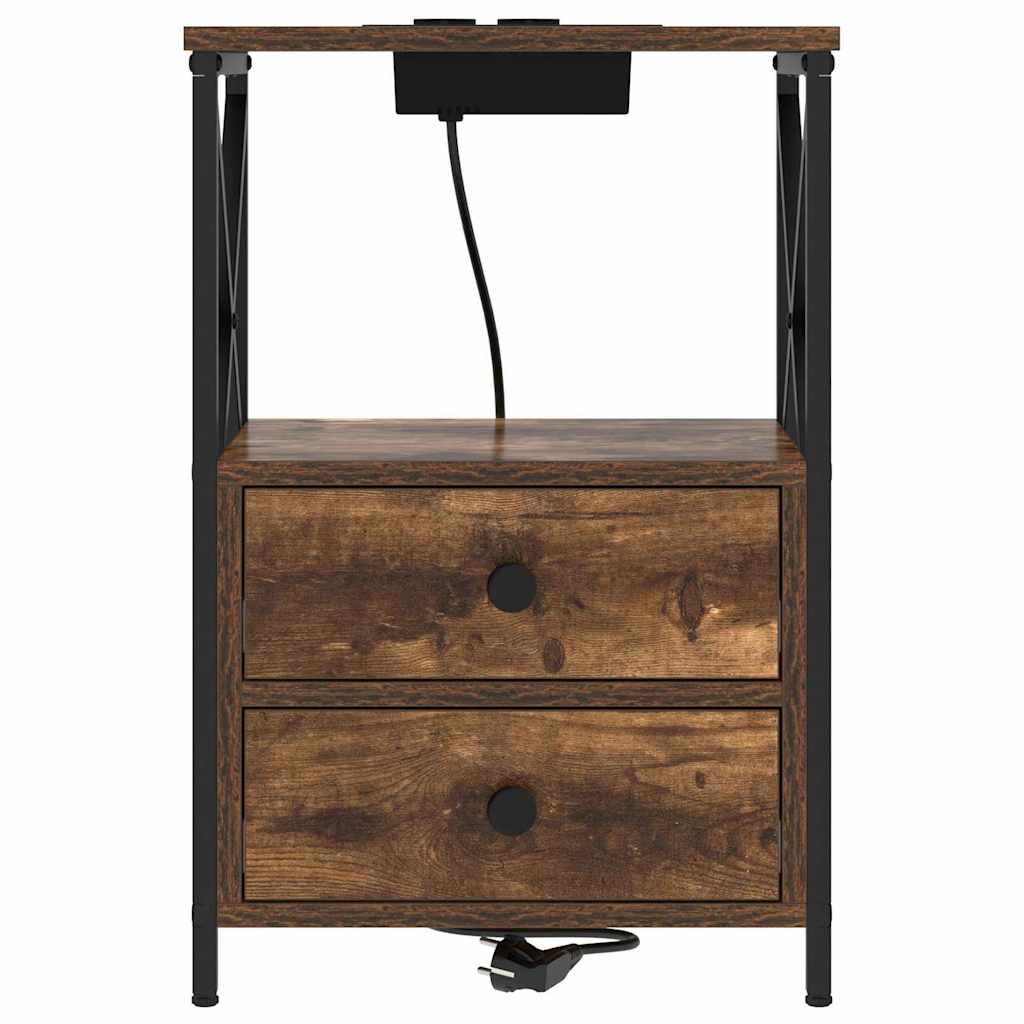 vidaXL Dulap de noapte Stejar fumuriu 40 x 31 x 60 cm Lemn compozit