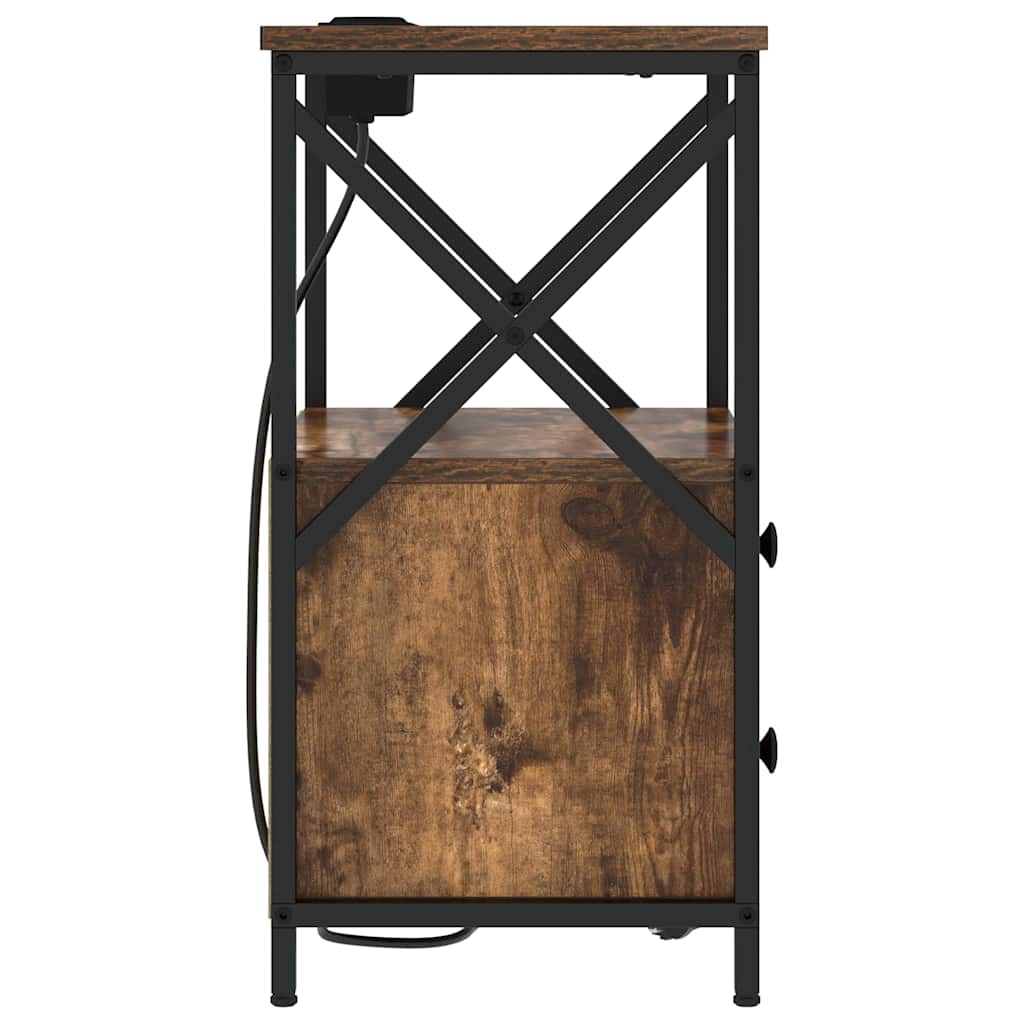 vidaXL Dulap de noapte Stejar fumuriu 40 x 31 x 60 cm Lemn compozit