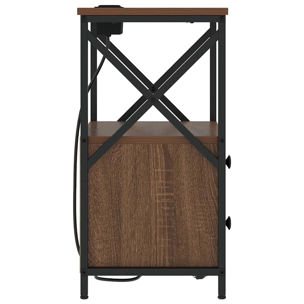 vidaXL Dulap de noapte Stejar închis 40 x 31 x 60 cm Lemn compozit