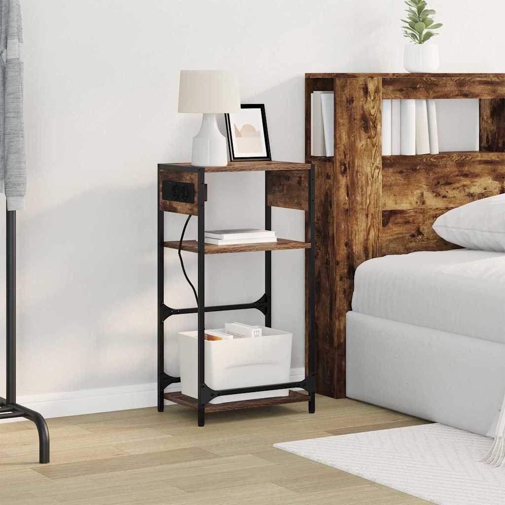 vidaXL Dulap de noapte Stejar afumat 40 x 27 x 76 cm Lemn compozit vidaXL Dulap de noapte Stejar afumat 40 x 27 x 76 cm Lemn compozit