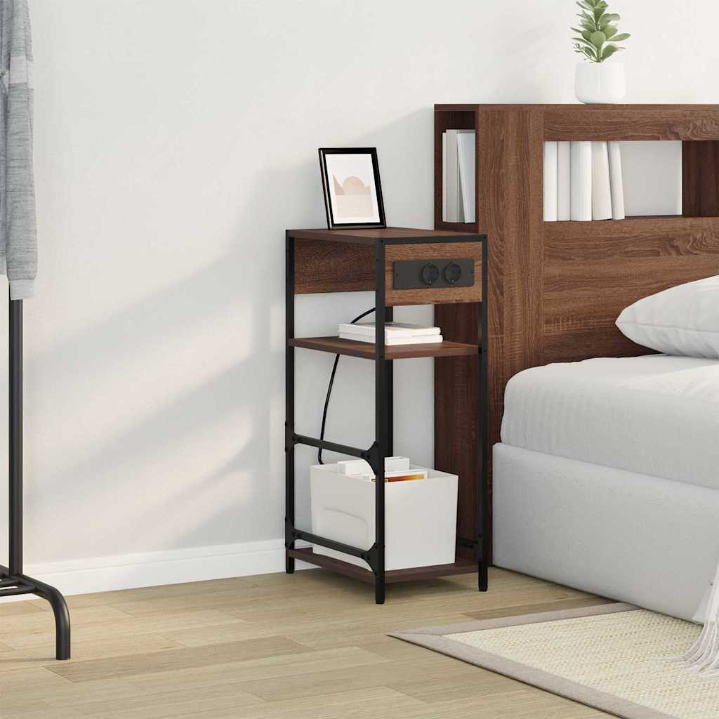 vidaXL Dulap de noapte Stejar brun 40 x 27 x 76 cm Lemn compozit vidaXL Dulap de noapte Stejar brun 40 x 27 x 76 cm Lemn compozit