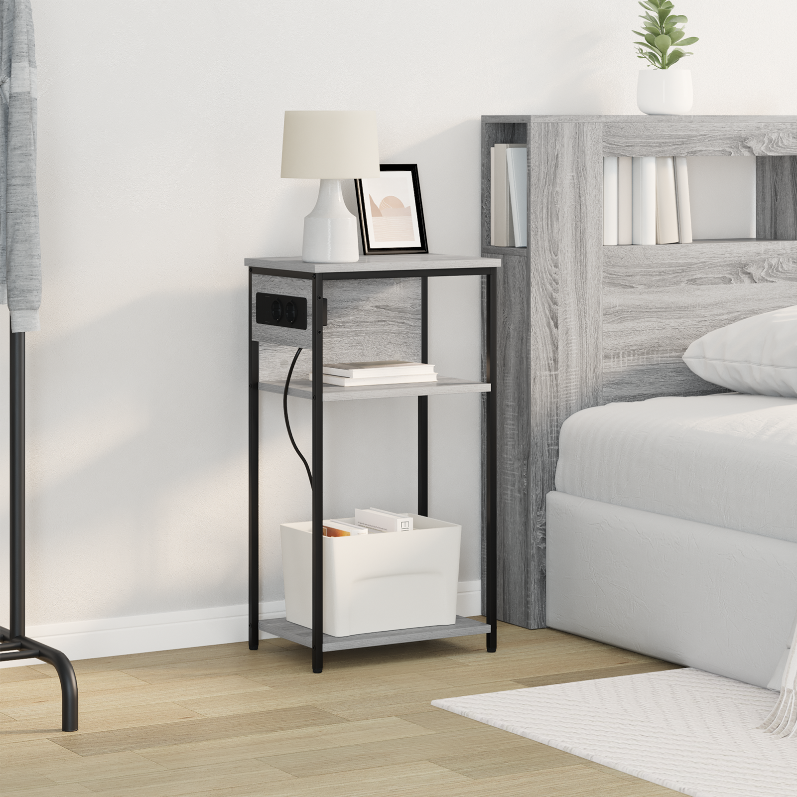 vidaXL Dulap de noapte sonoma gri 28.1 x 40.9 x 75 cm Lemn compozit vidaXL Dulap de noapte sonoma gri 28.1 x 40.9 x 75 cm Lemn compozit