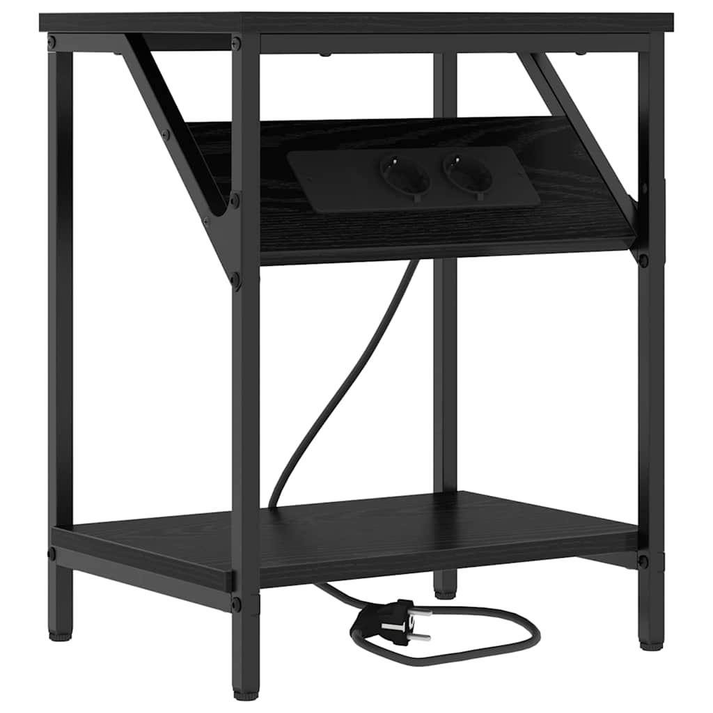vidaXL Dulap de noapte Stejar negru 38 x 30 x 48 cm Lemn compozit