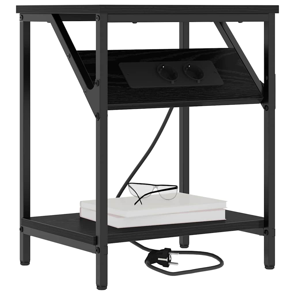 vidaXL Dulap de noapte Stejar negru 38 x 30 x 48 cm Lemn compozit