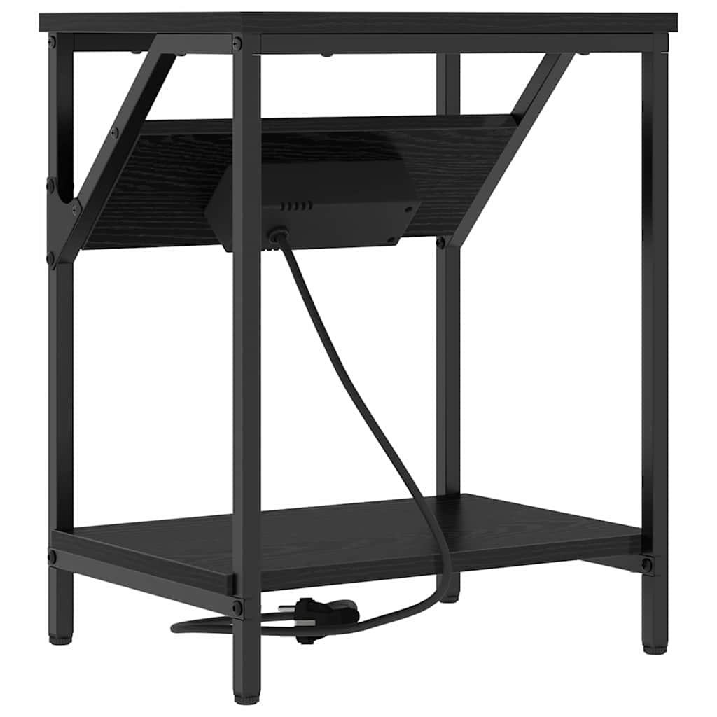 vidaXL Dulap de noapte Stejar negru 38 x 30 x 48 cm Lemn compozit