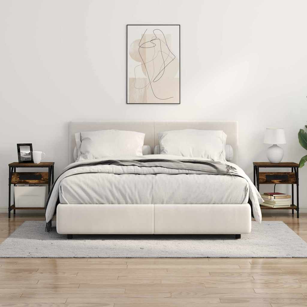 vidaXL Dulap de noapte Stejar afumat 38 x 30 x 48 cm Lemn compozit vidaXL Dulap de noapte Stejar afumat 38 x 30 x 48 cm Lemn compozit