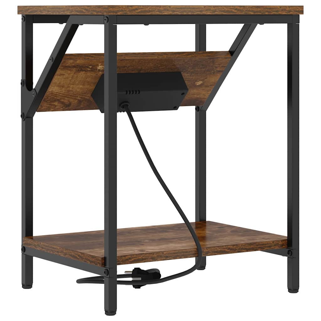 vidaXL Dulap de noapte Stejar afumat 38 x 30 x 48 cm Lemn compozit vidaXL Dulap de noapte Stejar afumat 38 x 30 x 48 cm Lemn compozit
