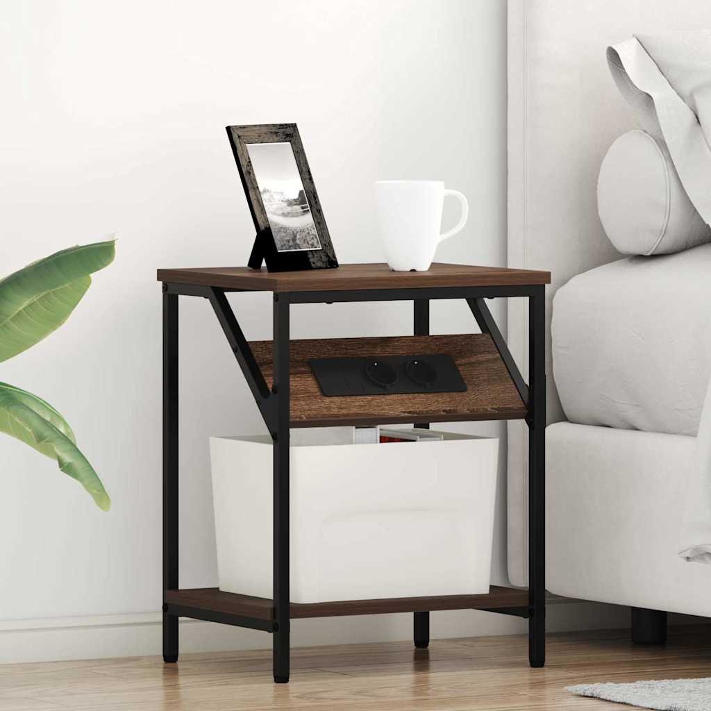 vidaXL Dulap de noapte Stejar brun 38 x 30 x 48 cm Lemn compozit vidaXL Dulap de noapte Stejar brun 38 x 30 x 48 cm Lemn compozit