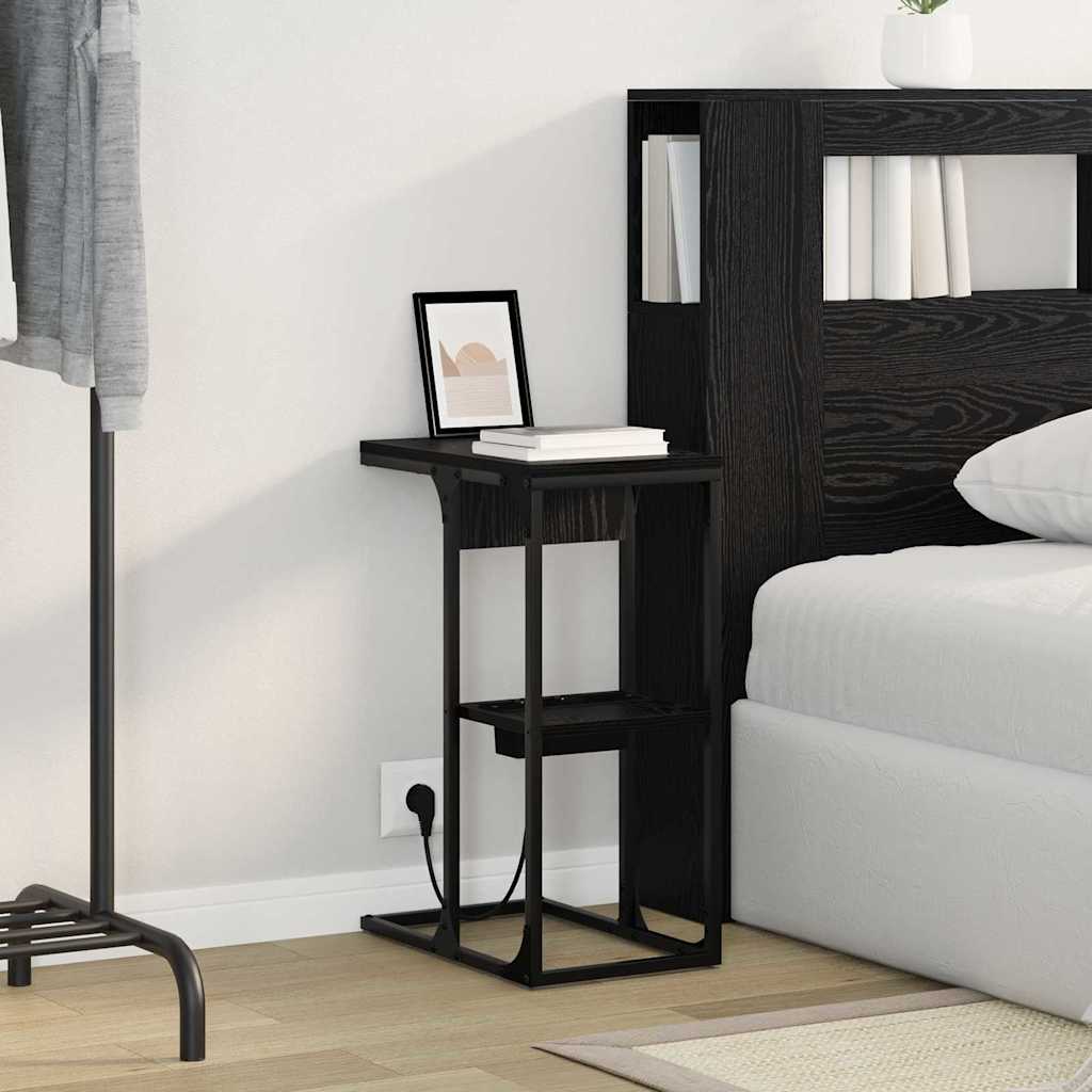 vidaXL Noptieră Stejar negru 41.5 x 26 x 60.5 cm Lemn compozit