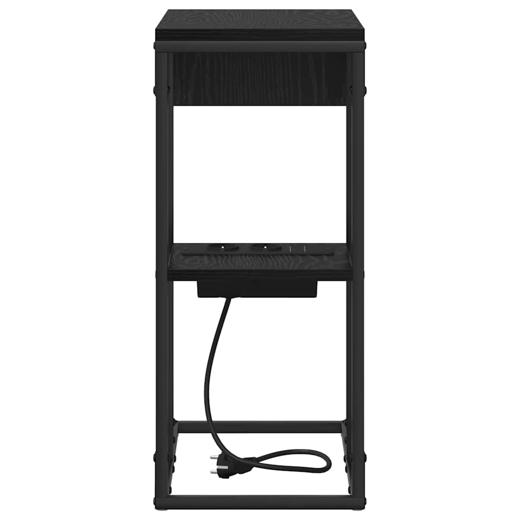 vidaXL Noptieră Stejar negru 41.5 x 26 x 60.5 cm Lemn compozit