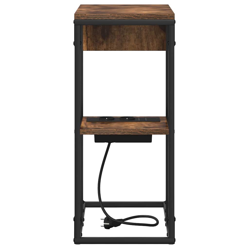 vidaXL Noptieră Stejar fumuriu 41.5 x 26 x 60.5 cm Lemn compozit
