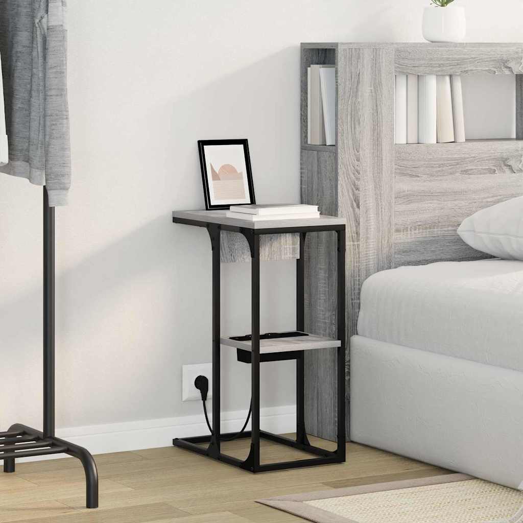 vidaXL Noptieră Gri sonoma 41.5 x 26 x 60.5 cm Lemn compozit