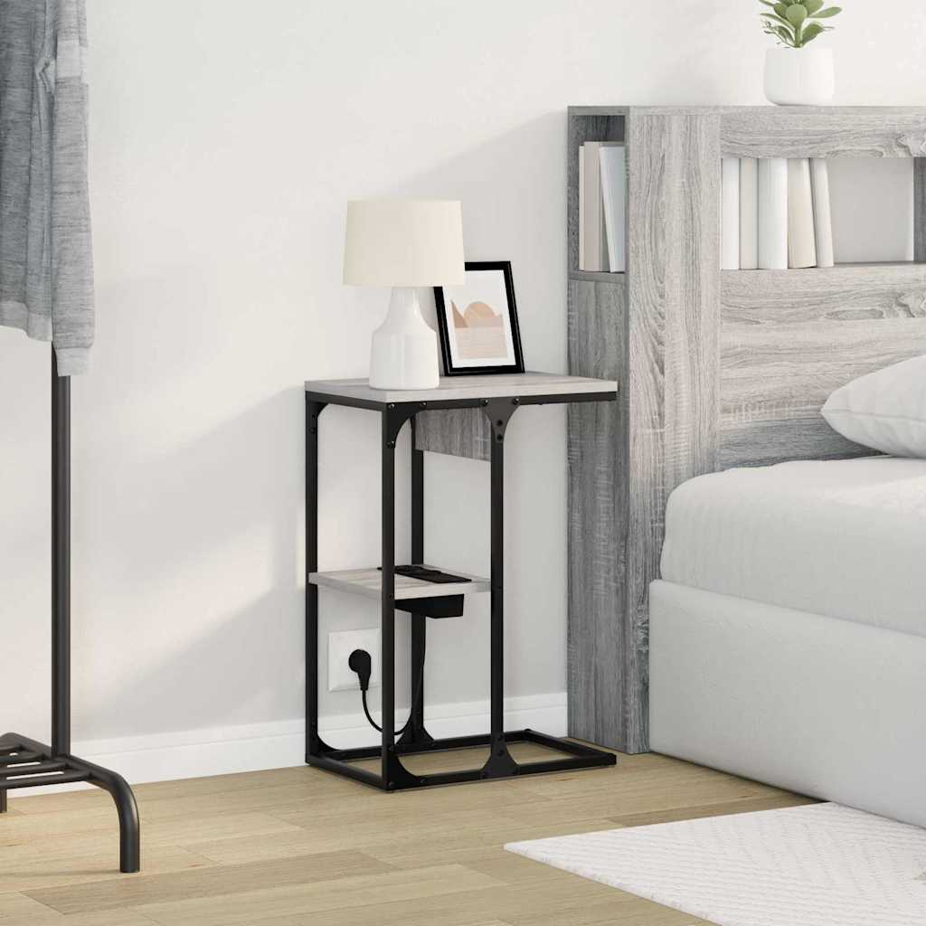 vidaXL Noptieră Gri sonoma 41.5 x 26 x 60.5 cm Lemn compozit