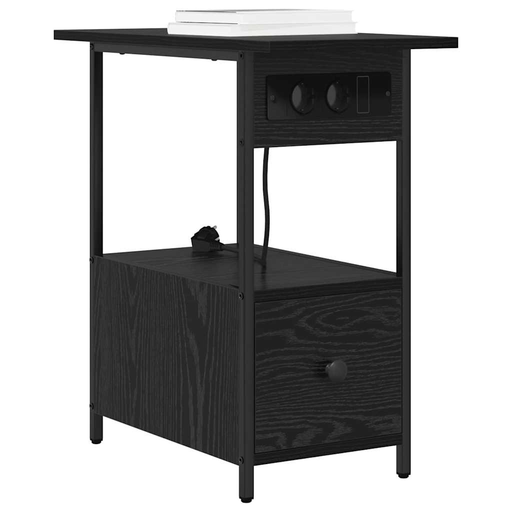 vidaXL Dulap de noapte Stejar negru 60 x 30 x 61 cm Lemn compozit vidaXL Dulap de noapte Stejar negru 60 x 30 x 61 cm Lemn compozit