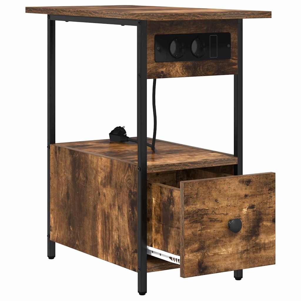vidaXL Dulap de noapte Stejar afumat 60 x 30 x 61 cm Lemn compozit vidaXL Dulap de noapte Stejar afumat 60 x 30 x 61 cm Lemn compozit