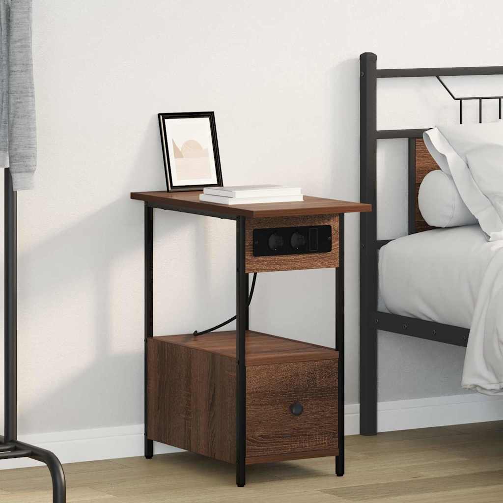 vidaXL Dulap de noapte Stejar brun 60 x 30 x 61 cm Lemn compozit vidaXL Dulap de noapte Stejar brun 60 x 30 x 61 cm Lemn compozit