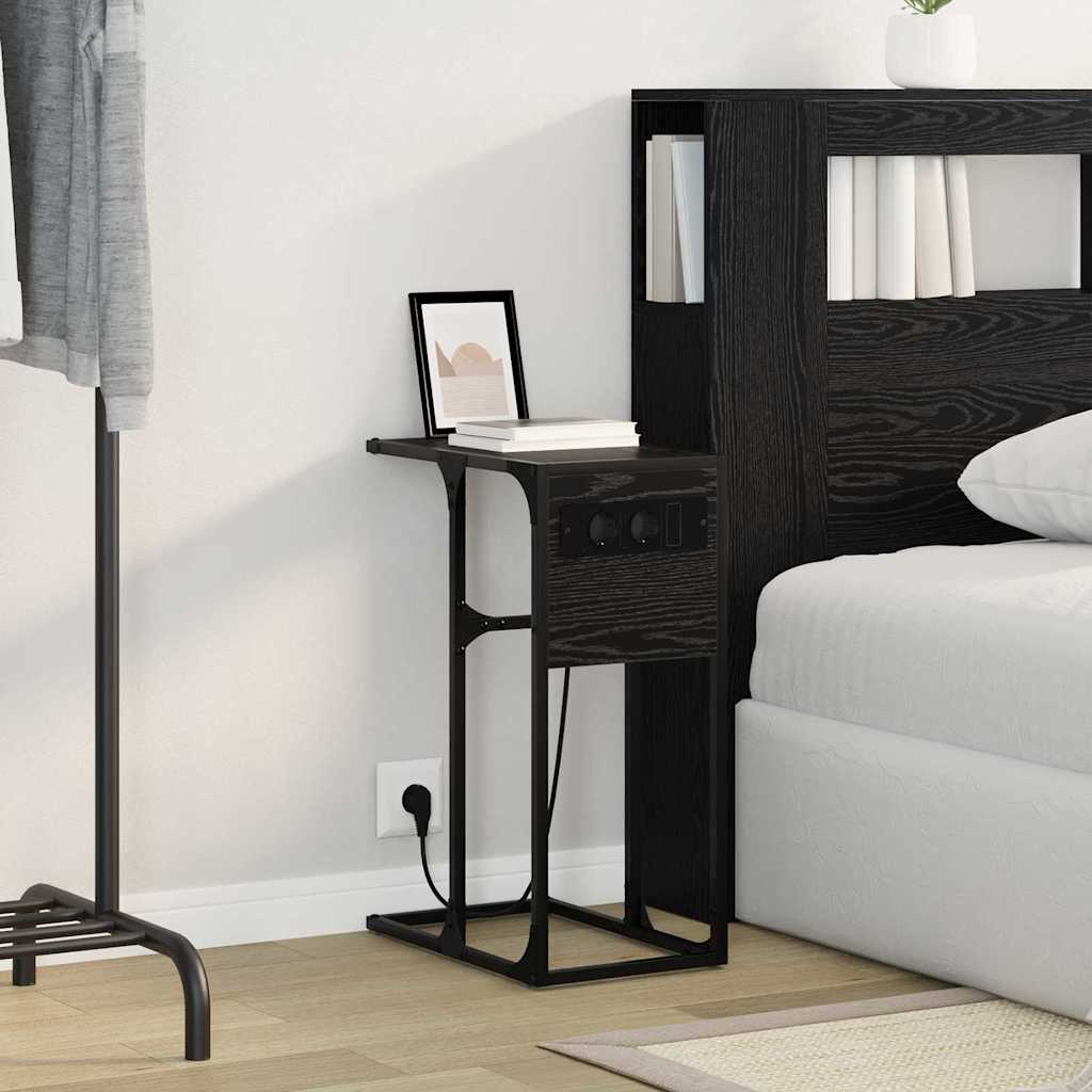 vidaXL Noptieră Stejar negru 41.5 x 26 x 60.5 cm Lemn compozit