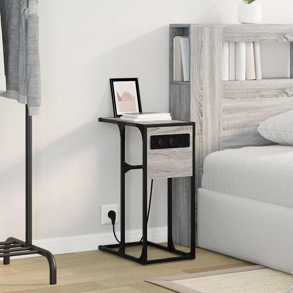 vidaXL Noptieră sonoma gri 41.5 x 26 x 60.5 cm Lemn compozit